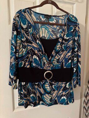 Bay Studio Career Plus Size Printed Top